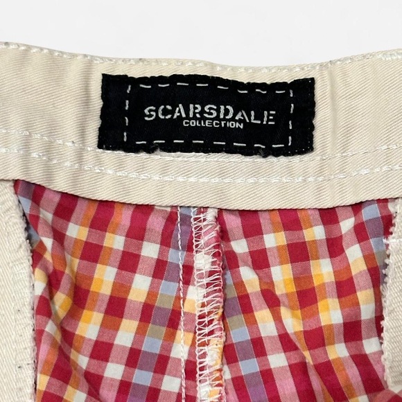 Scarsdale collection Red Gingham Checkered Plaid chino shorts - Picture 4 of 5